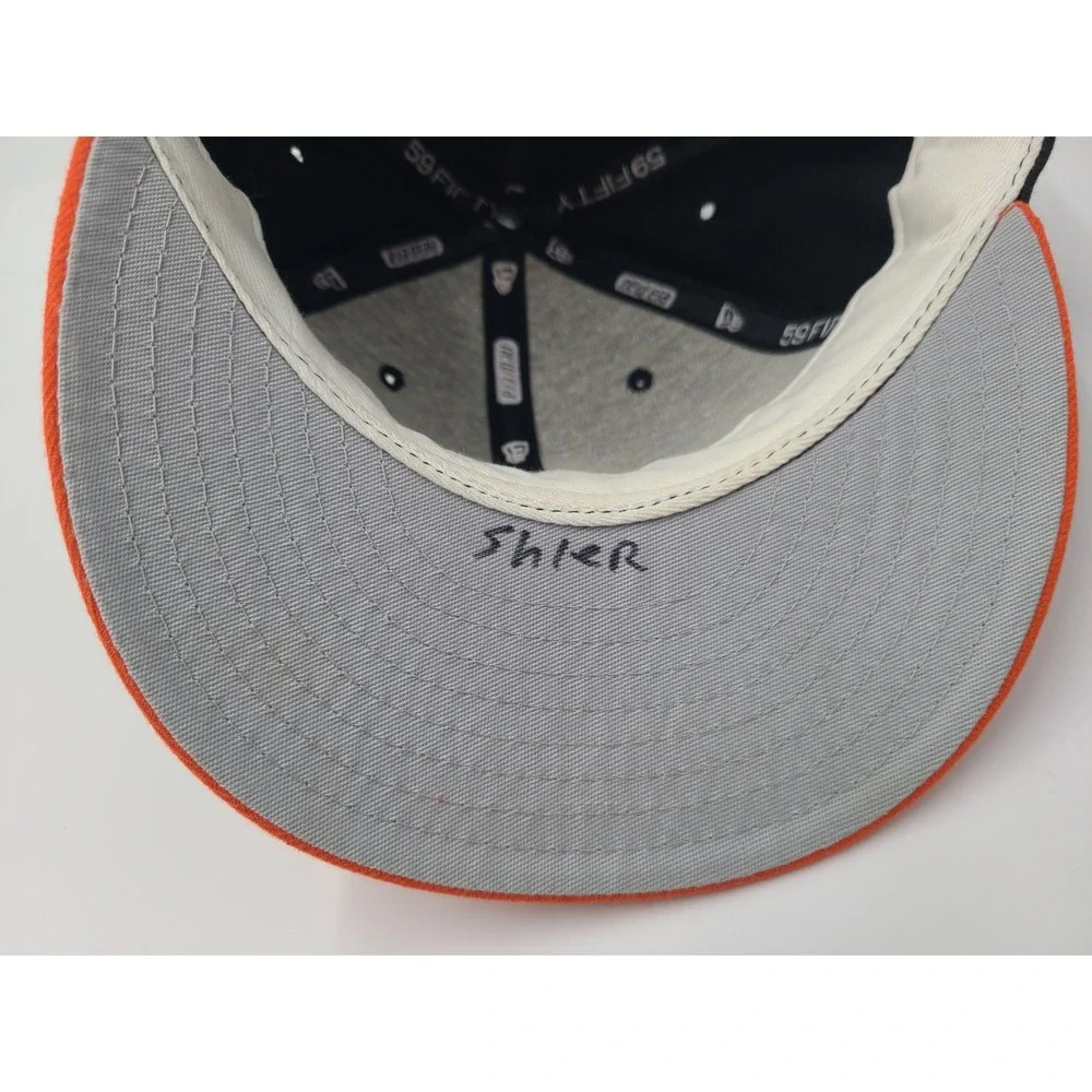 Vintage Bowie Baysox New Era 59Fifty Fitted 7 Hat Cap Wool Men MiLB Black Orange